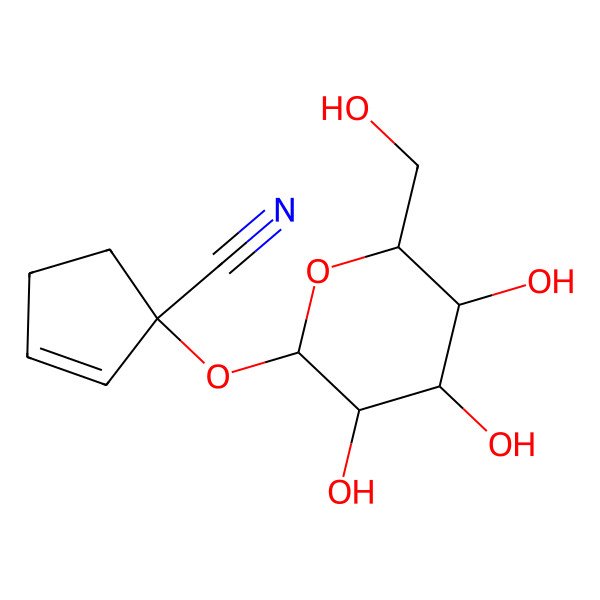 2D Structure of (S)-1-(beta-D-Glucopyranosyloxy)-2-cyclopentene-1-carbonitrile