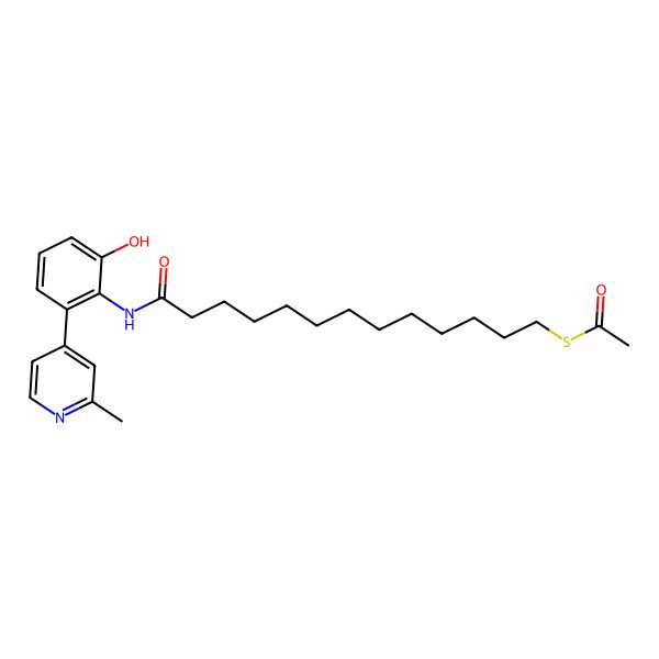 2D Structure of S-[13-[2-hydroxy-6-(2-methylpyridin-4-yl)anilino]-13-oxotridecyl] ethanethioate