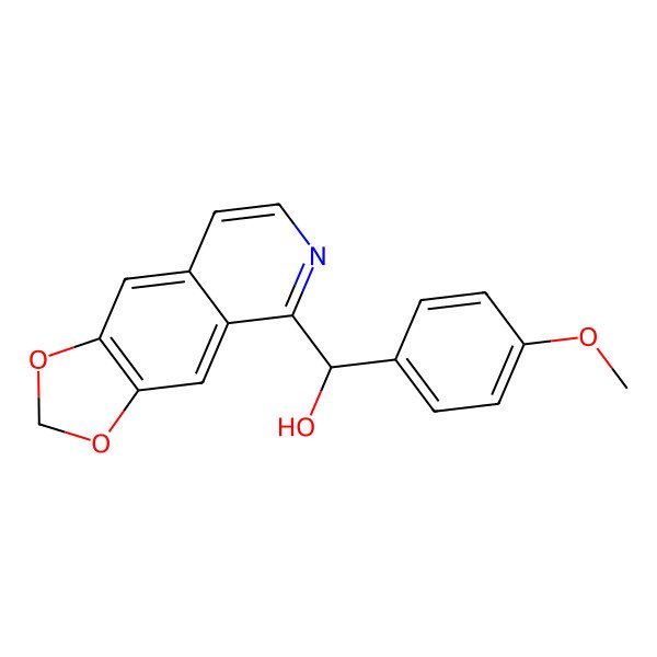 2D Structure of (S)-[1,3]dioxolo[4,5-g]isoquinolin-5-yl-(4-methoxyphenyl)methanol