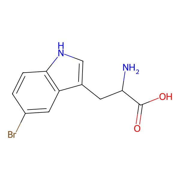 2D Structure of (S)-2-Amino-3-(5-bromo-1H-indol-3-yl)propanoic acid