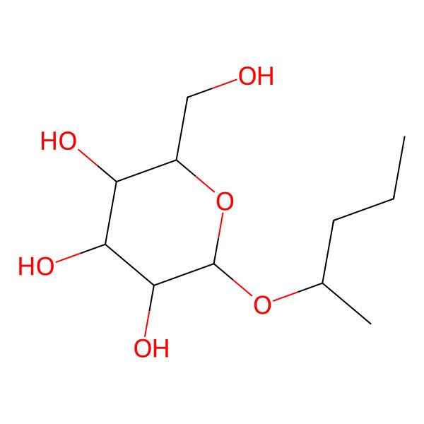 2D Structure of (s)-2-pentanol-2-O-beta-d-glucopyranoside