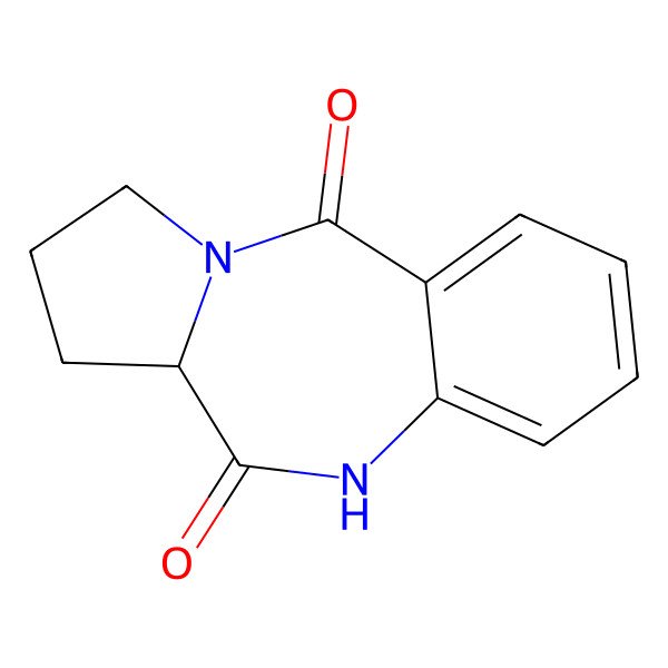 2D Structure of (S)-(+)-2,3-Dihydro-1H-pyrrolo[2,1-c][1,4]benzodiazepine-5,11(10H,11aH)-dione