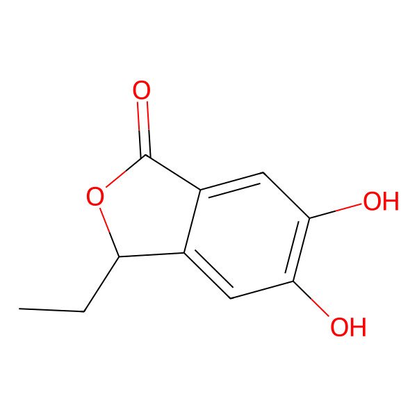 2D Structure of (S)-3-ethyl-5,6-dihydroxyphthalide