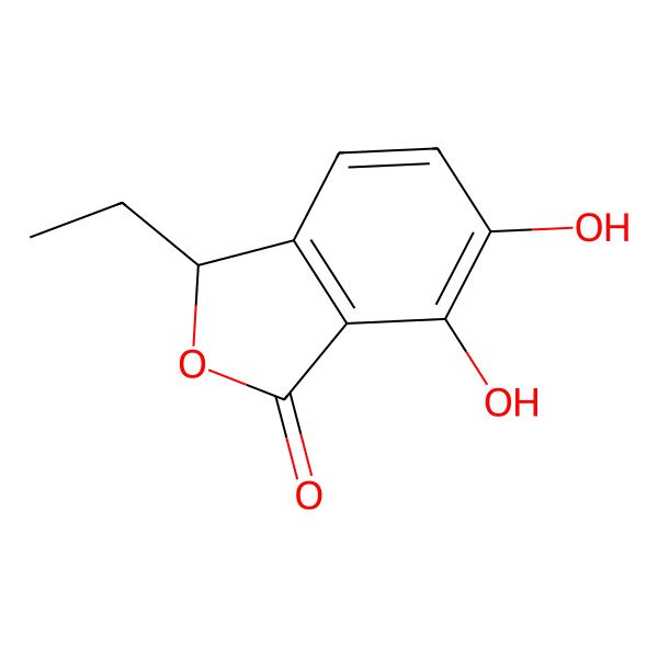 2D Structure of (S)-3-ethyl-6,7-dihydroxyphthalide