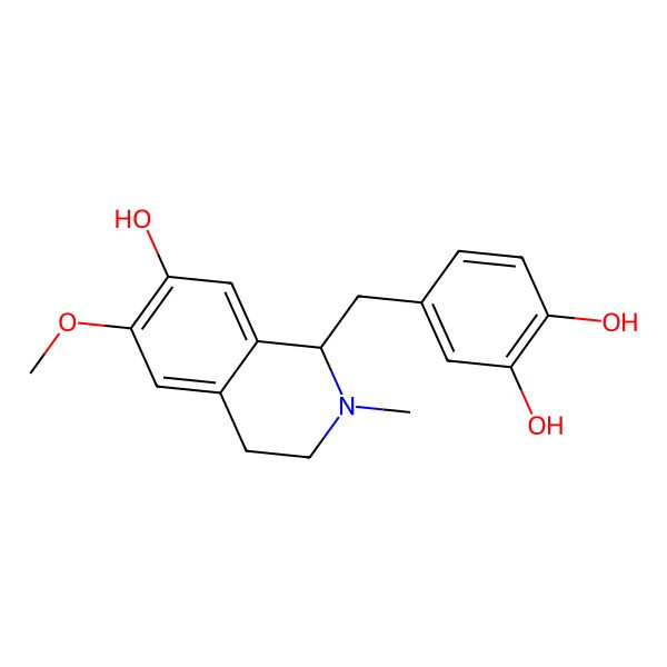 2D Structure of (S)-3'-Hydroxy-N-methylcoclaurine