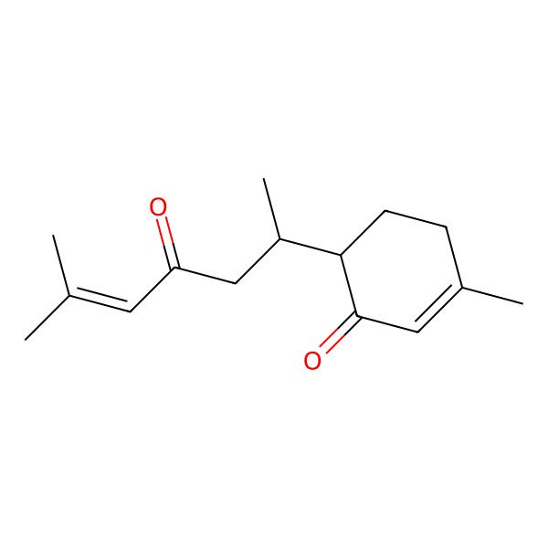 2D Structure of (S)-3-Methyl-6-((S)-6-methyl-4-oxohept-5-en-2-yl)cyclohex-2-enone