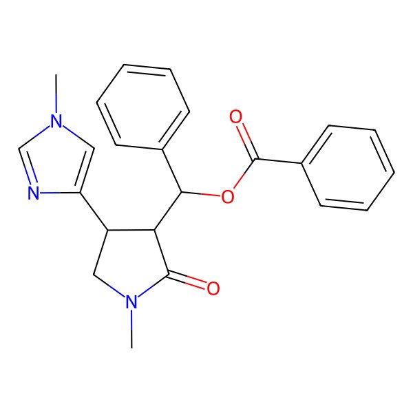 2D Structure of [(S)-[(3S,4R)-1-methyl-4-(1-methylimidazol-4-yl)-2-oxopyrrolidin-3-yl]-phenylmethyl] benzoate