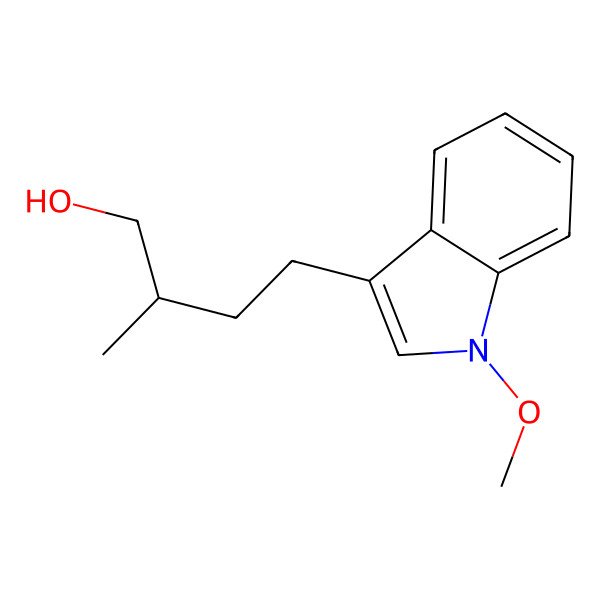 2D Structure of (S)-4-(1-Methoxy-1H-indol-3-yl)-2-methylbutan-1-ol
