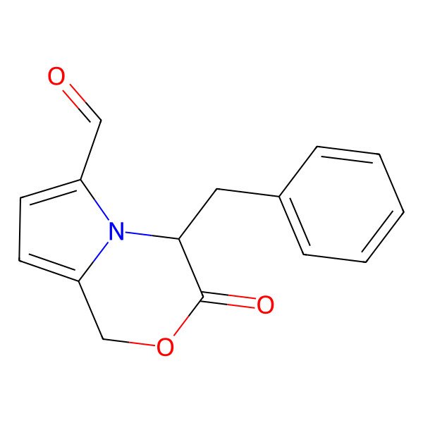 2D Structure of (S)-4-benzyl-3-oxo-3,4-dihydro-1H-pyrrolo[2,1-c] [1,4]oxazine-6-carbaldehyde