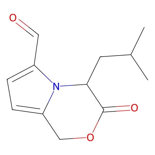 2D Structure of (S)-4-isobutyl-3-oxo-3,4-dihydro-1H-pyrrolo[2,1-c][1,4]oxazine-6-carbaldehyde