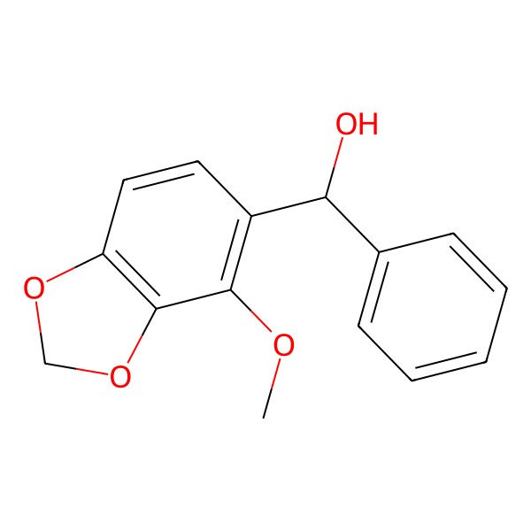 2D Structure of (S)-(4-methoxy-1,3-benzodioxol-5-yl)-phenylmethanol 2D Structure of (S)-(4-methoxy-1,3-benzodioxol-5-yl)-phenylmethanol