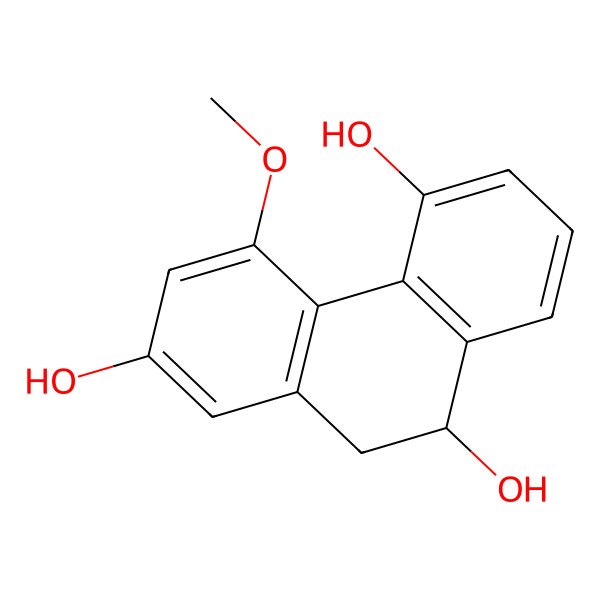 2D Structure of (s)-4-Methoxy-9,10-dihydrophenanthrene-2,5,9-triol
