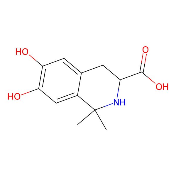 2D Structure of (S)-6,7-dihydroxy-1,1-dimethyl-1,2,3,4-tetrahydroisoquinoline-3-carboxylic acid
