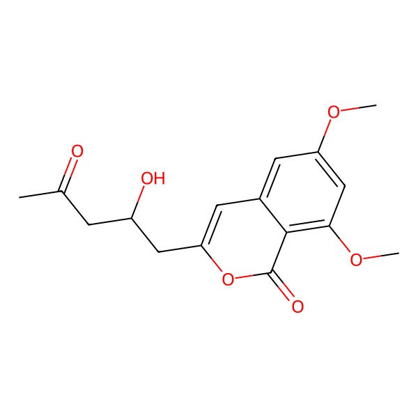 2D Structure of 3-[(2S)-2-hydroxy-4-oxopentyl]-6,8-dimethoxyisochromen-1-one