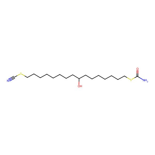 2D Structure of S-[(8S)-8-hydroxy-16-thiocyanatohexadecyl] carbamothioate