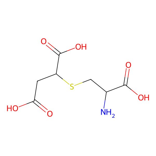 2D Structure of 2-((2-Amino-2-carboxyethyl)thio)butanedioic acid
