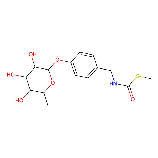 2D Structure of S-methyl N-[[4-(3,4,5-trihydroxy-6-methyloxan-2-yl)oxyphenyl]methyl]carbamothioate