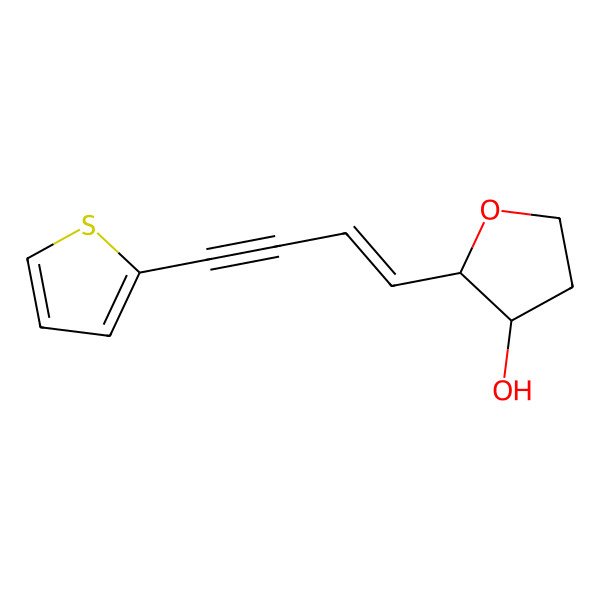 2D Structure of (2S,3R)-2-[(1E)-4-(thiophen-2-yl)but-1-en-3-yn-1-yl]oxolan-3-ol