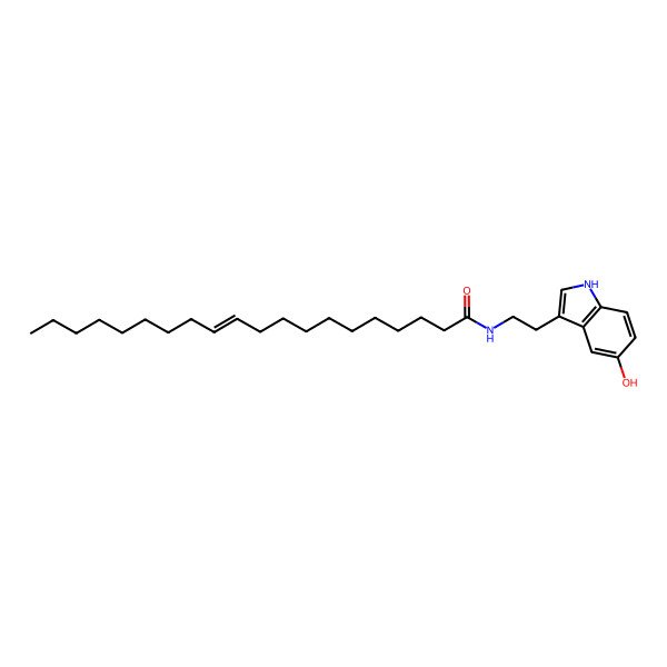 2D Structure of (Z)-N-[2-(5-hydroxy-1H-indol-3-yl)ethyl]icos-11-enamide