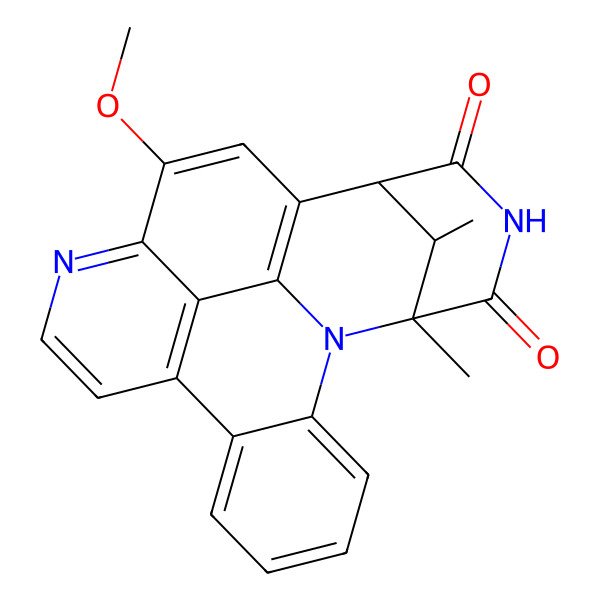 2D Structure of (16S,20S,23S)-13-methoxy-20,23-dimethyl-1,11,18-triazahexacyclo[10.8.2.116,20.02,7.08,22.015,21]tricosa-2,4,6,8(22),9,11,13,15(21)-octaene-17,19-dione