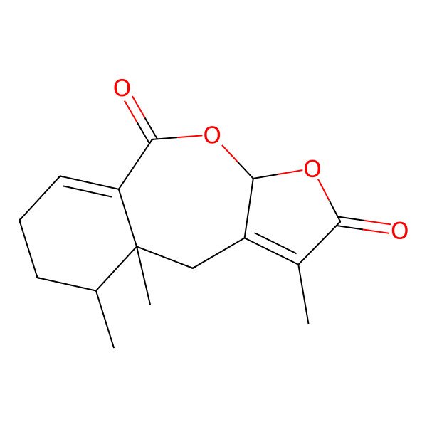 2D Structure of (3aS,9S,9aR)-1,9,9a-trimethyl-7,8,9,10-tetrahydro-3aH-furo[2,3-c][2]benzoxepine-2,5-dione