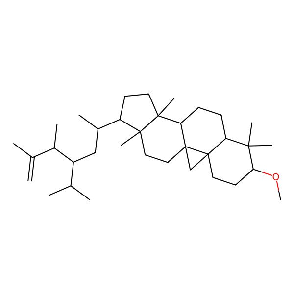 2D Structure of (1S,3R,6S,8R,11S,12S,15R,16R)-15-[(2R)-5,6-dimethyl-4-propan-2-ylhept-6-en-2-yl]-6-methoxy-7,7,12,16-tetramethylpentacyclo[9.7.0.01,3.03,8.012,16]octadecane