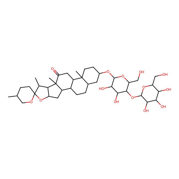 2D Structure of 12-Oxospirostan-3-yl 4-O-hexopyranosylhexopyranoside