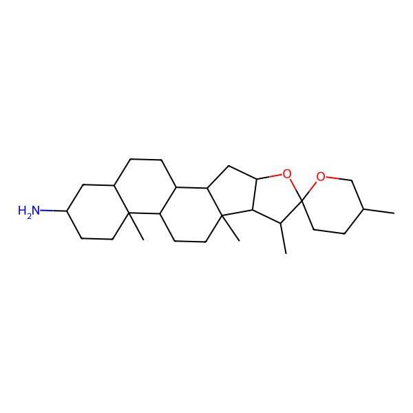 2D Structure of Spirostan-3-amine, (3beta,5alpha,25S)-