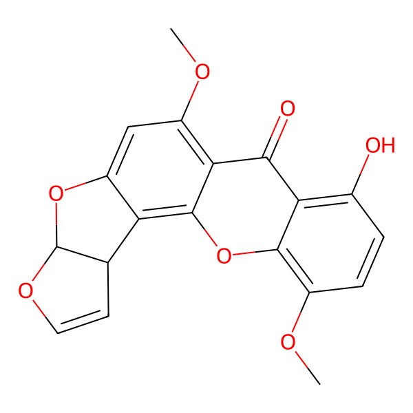 2D Structure of 5-Methoxysterigmatocystin; 7-Hydroxy-6,10-dimethoxydifuroxanthone; 5-MS