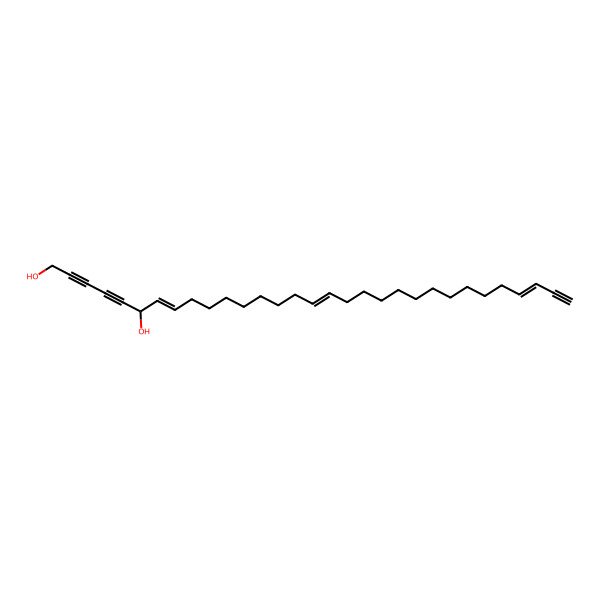 2D Structure of (6R,7E,16Z,28Z)-hentriaconta-7,16,28-trien-2,4,30-triyne-1,6-diol