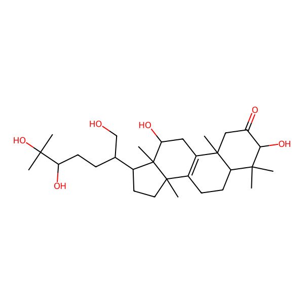 2D Structure of (3R,5R,10S,12S,13R,14S,17R)-3,12-dihydroxy-4,4,10,13,14-pentamethyl-17-[(2R,5R)-1,5,6-trihydroxy-6-methylheptan-2-yl]-1,3,5,6,7,11,12,15,16,17-decahydrocyclopenta[a]phenanthren-2-one