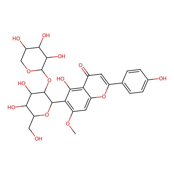 2D Structure of Swertisin 2''-O-arabinoside