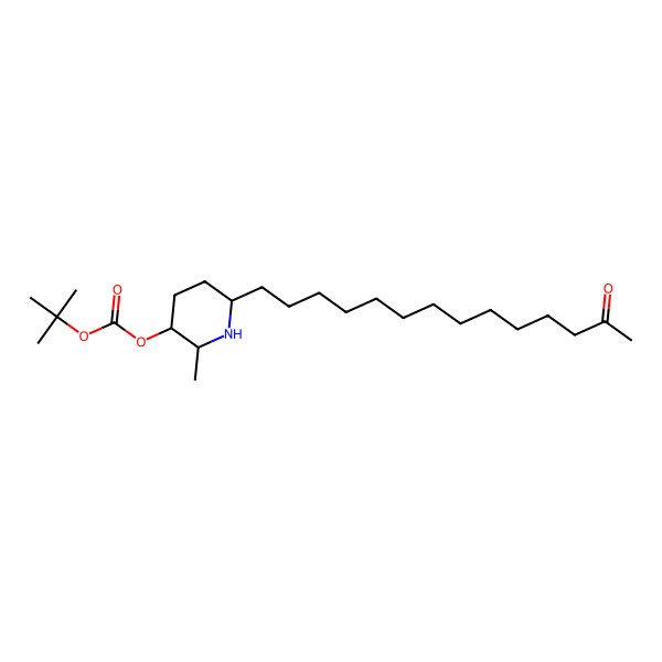 2D Structure of tert-butyl [(2R,3R,6S)-2-methyl-6-(13-oxotetradecyl)piperidin-3-yl] carbonate