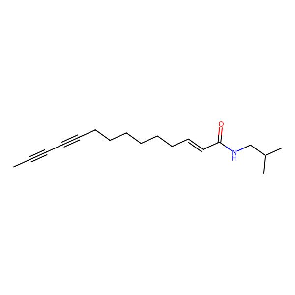 2D Structure of Tetradeca-2-en-10,12-diynoic acid isobutylamide