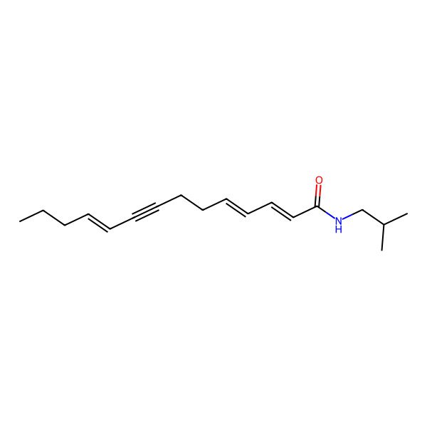 2D Structure of Tetradeca-2,4,10-triene-8-ynoic acid isobutylamide 2D Structure of Tetradeca-2,4,10-triene-8-ynoic acid isobutylamide