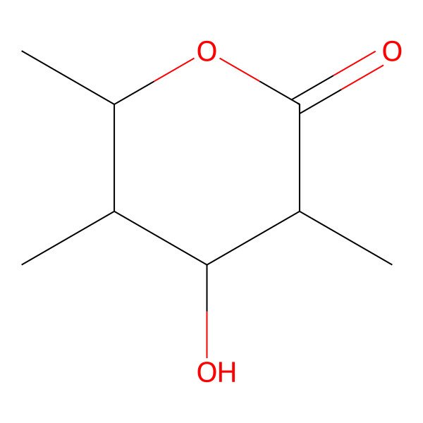 2D Structure of Tetrahydro-4-hydroxy-3,5,6-trimethyl-2H-pyran-2-one