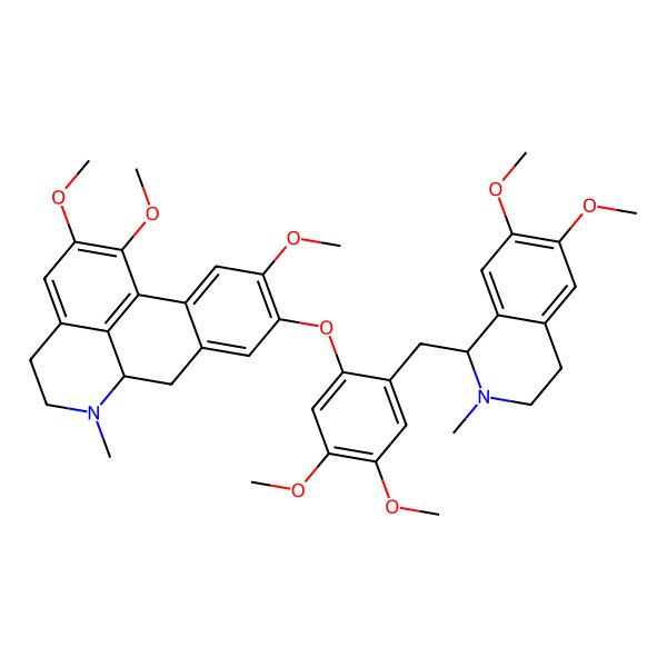 2D Structure of 9-{2-[(6,7-dimethoxy-2-methyl-1,2,3,4-tetrahydro-1-isoquinolinyl)methyl]-4,5-dimethoxyphenoxy}-1,2,10-trimethoxy-6-methyl-5,6,6a,7-tetrahydro-4H-dibenzo[de,g]quinoline