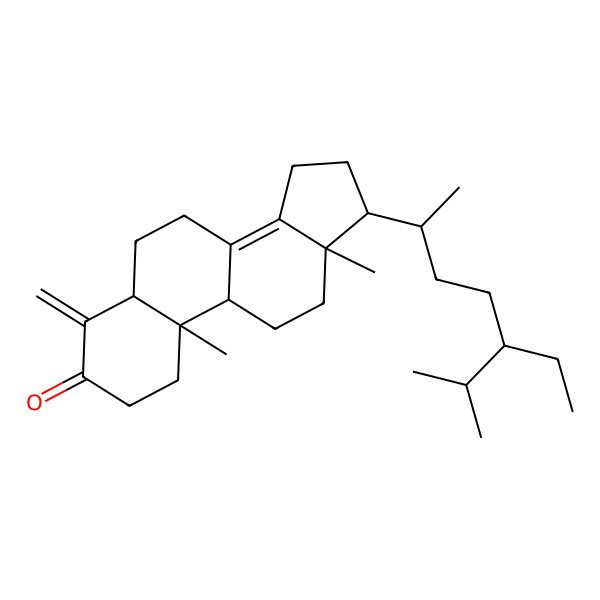 2D Structure of (5R,9R,10R,13R,17R)-17-[(2R,5S)-5-ethyl-6-methylheptan-2-yl]-10,13-dimethyl-4-methylidene-2,5,6,7,9,11,12,15,16,17-decahydro-1H-cyclopenta[a]phenanthren-3-one