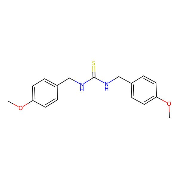 2D Structure of Thiourea, N,N'-bis[(4-methoxyphenyl)methyl]-
