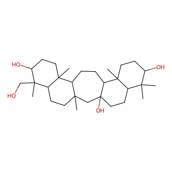 2D Structure of (1S,3S,6R,7S,8S,11R,12S,15R,16S,19S,21R)-7-(hydroxymethyl)-3,7,11,16,20,20-hexamethylpentacyclo[13.8.0.03,12.06,11.016,21]tricosane-1,8,19-triol
