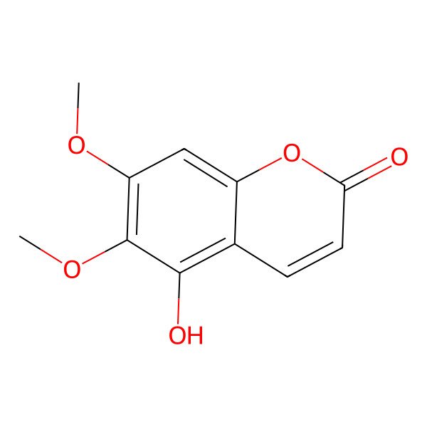 2D Structure of 5-Hydroxy-6,7-dimethoxychromen-2-one