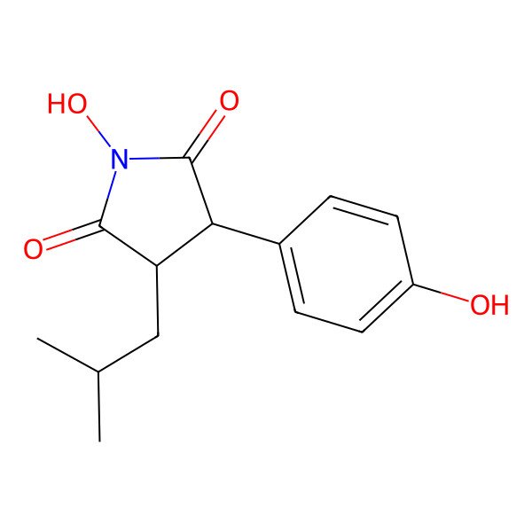 2D Structure of Trans-1-hydroxy-3-(4-hydroxyphenyl)-4-isobutylpyrrolidine-2,5-dione