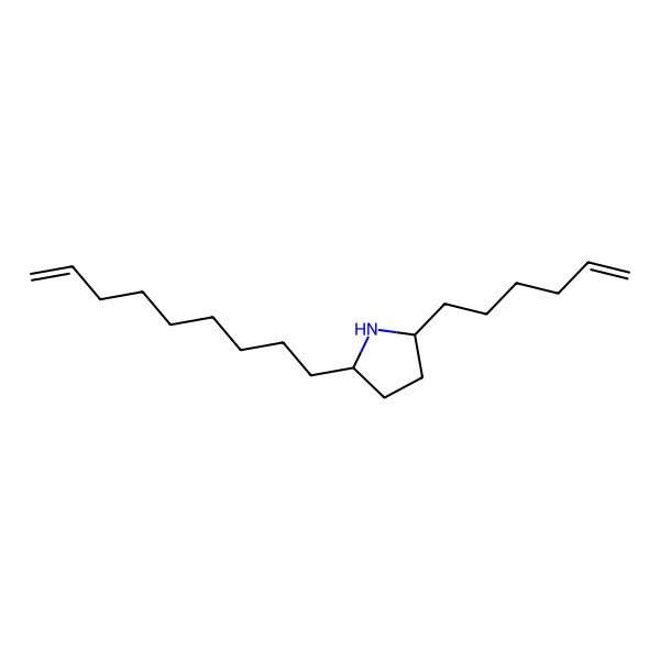 2D Structure of trans-2-(1-Hex-5-enyl)-5-(1-non-8-enyl) pyrrolidine