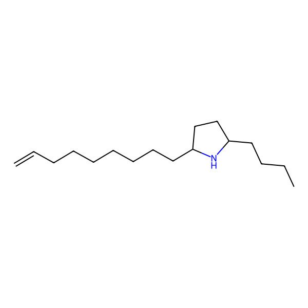 2D Structure of trans-2-Butyl-5-(8-nonenyl)pyrrolidine