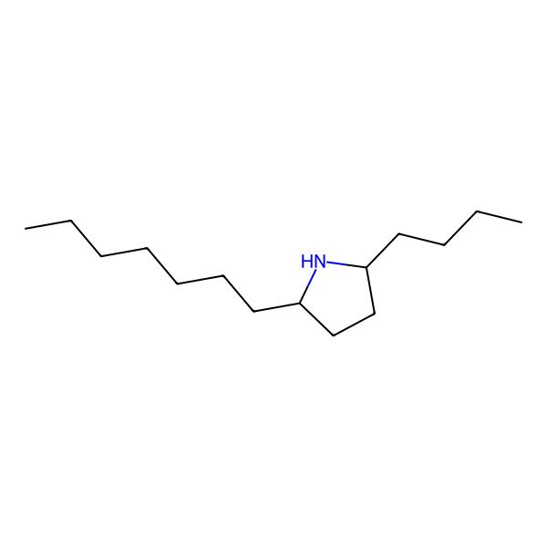 2D Structure of trans-2-Butyl-5-heptylpyrrolidine