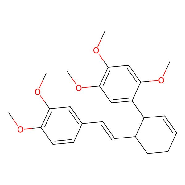2D Structure of trans-3-(2,4,5-Trimethoxyphenyl)-4-[(e)-3,4-dimethoxystyryl]cyclohexene