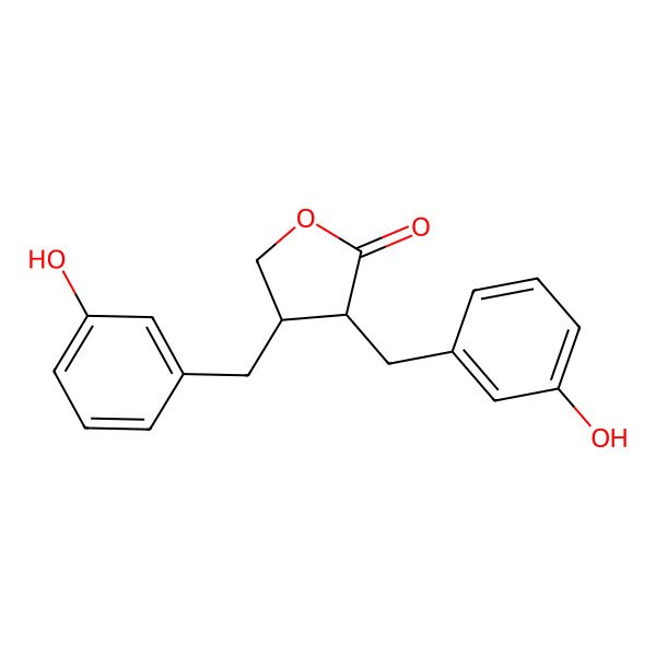 2D Structure of trans-Dihydro-3R,4R-bis[(3-hydroxyphenyl)methyl]-2(3H)-furanone