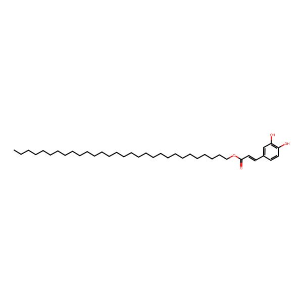 2D Structure of Triacontyl 3-(3,4-dihydroxyphenyl)prop-2-enoate 2D Structure of Triacontyl 3-(3,4-dihydroxyphenyl)prop-2-enoate