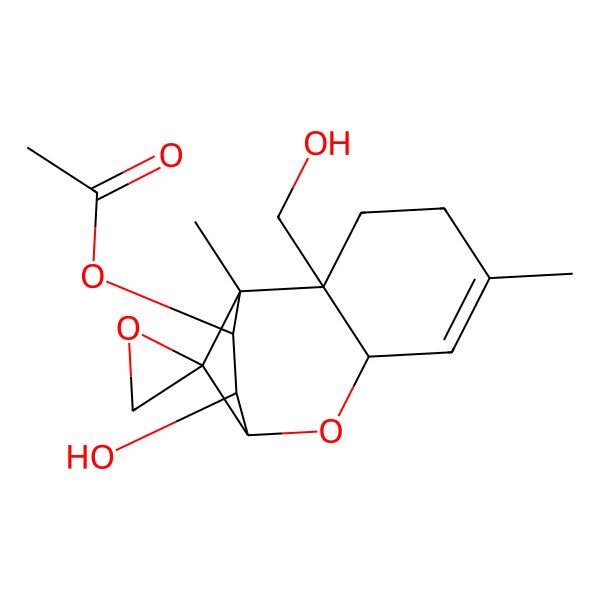 2D Structure of Trichothec-9-ene-3,4,15-triol, 12,13-epoxy-, 4-acetate, (3alpha,4beta)-