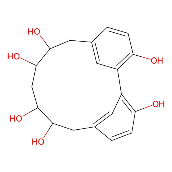 2D Structure of Tricyclo[12.3.1.1~2,6~]nonadeca-1(18),2(19),3,5,14,16-hexaene-3,8,9,11,12,17-hexol